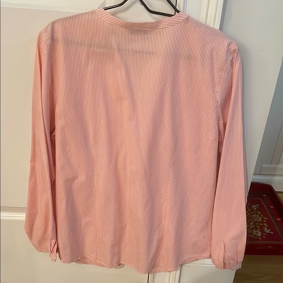 Orvis Pink Ruffled Long Sleeve  Button Blouse, size 14 - Picture 5 of 6